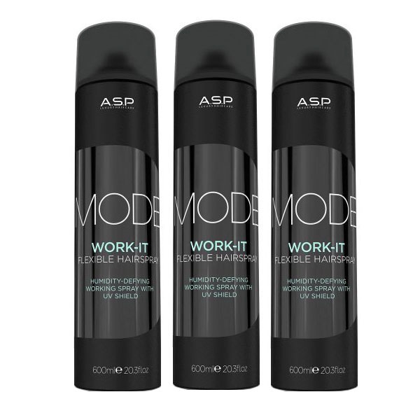 ASP Mode Work-It Flexible Hairspray 600ml x 3