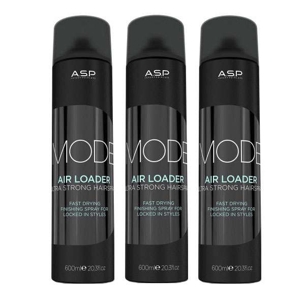 ASP Mode Airloader Ultra Strong Hairspray 600ml x 3